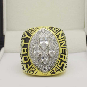 A detailed championship ring with the word 'NATIONAL' visible.
