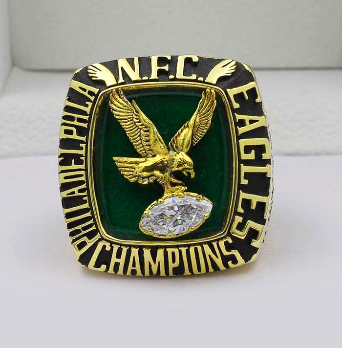 Philadelphia Eagles NFL Champions ring with eagle and football design.