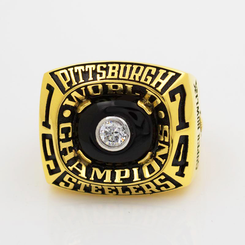 Pittsburgh Steelers 1974 World Champion ring with diamond.