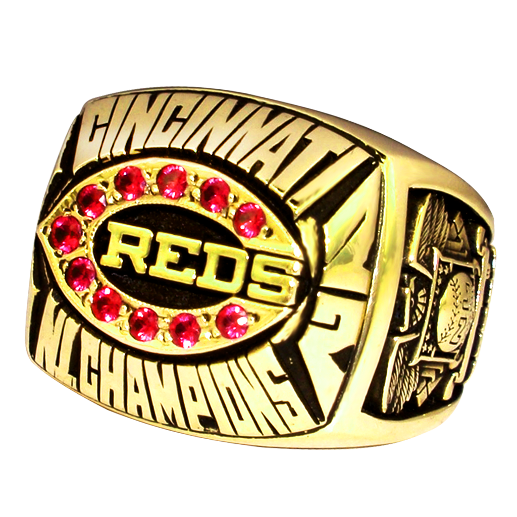 Cincinnati Reds 1990 NL Championship ring with detailed engravings.