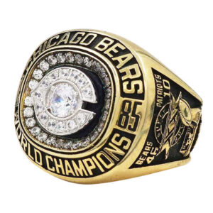Chicago Bears 1985 Super Bowl Championship ring with diamonds.