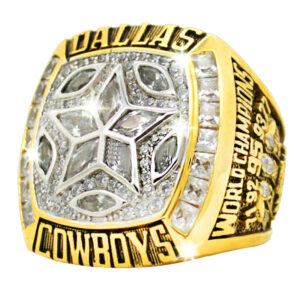 Dallas Cowboys Super Bowl championship ring with diamonds.